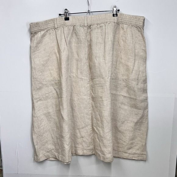 Lands' End 26W Linen Skirt Business Casual Workwear Classic Summer Resort pocket - Picture 2 of 11